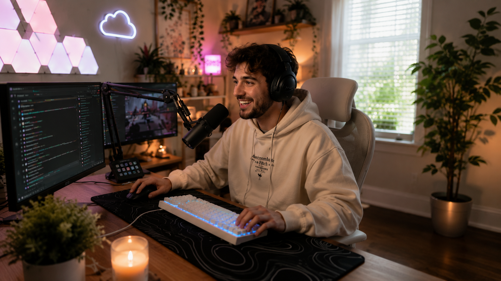 Dance creator going live with TikTok LIVE Studio and ring-light setup